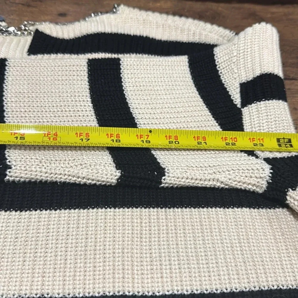 THE KOOPLES Striped black & off-white sweater. Heavy metallic detail size 2X. - Picture 9 of 12